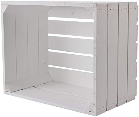 moooble 6er Set Neue weisse/Weisse Obstkiste 50cm x 40cm x 30cm Holzkiste mittelgross Kiste Schuhbox