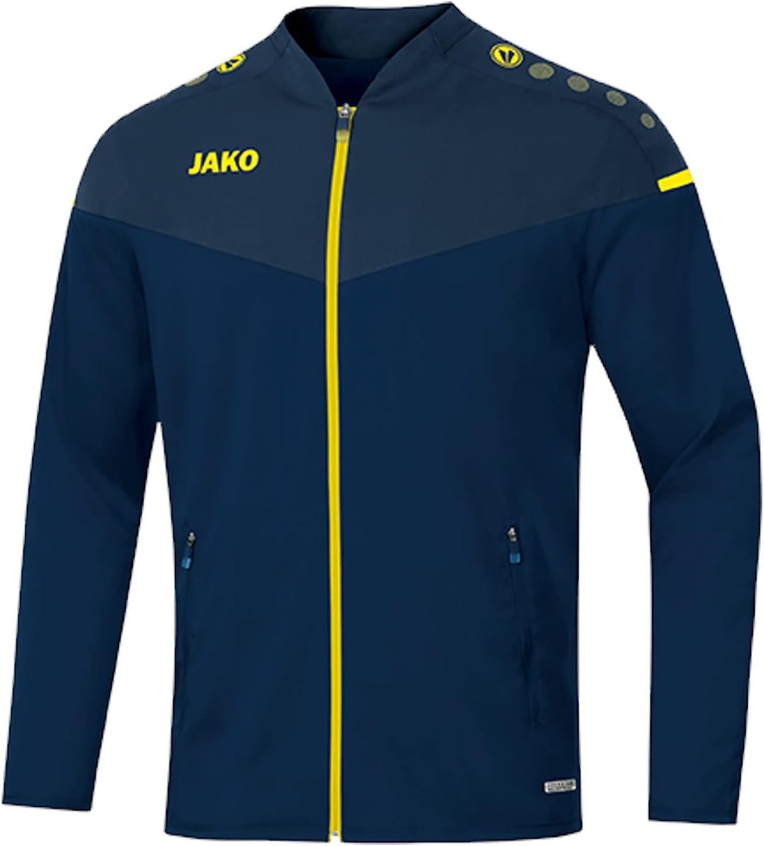 JAKO Champ 2.0 Präsentationsjacke Unisex S Marine/Darkblue/Neongelb, S Marine/Darkblue/Neongelb