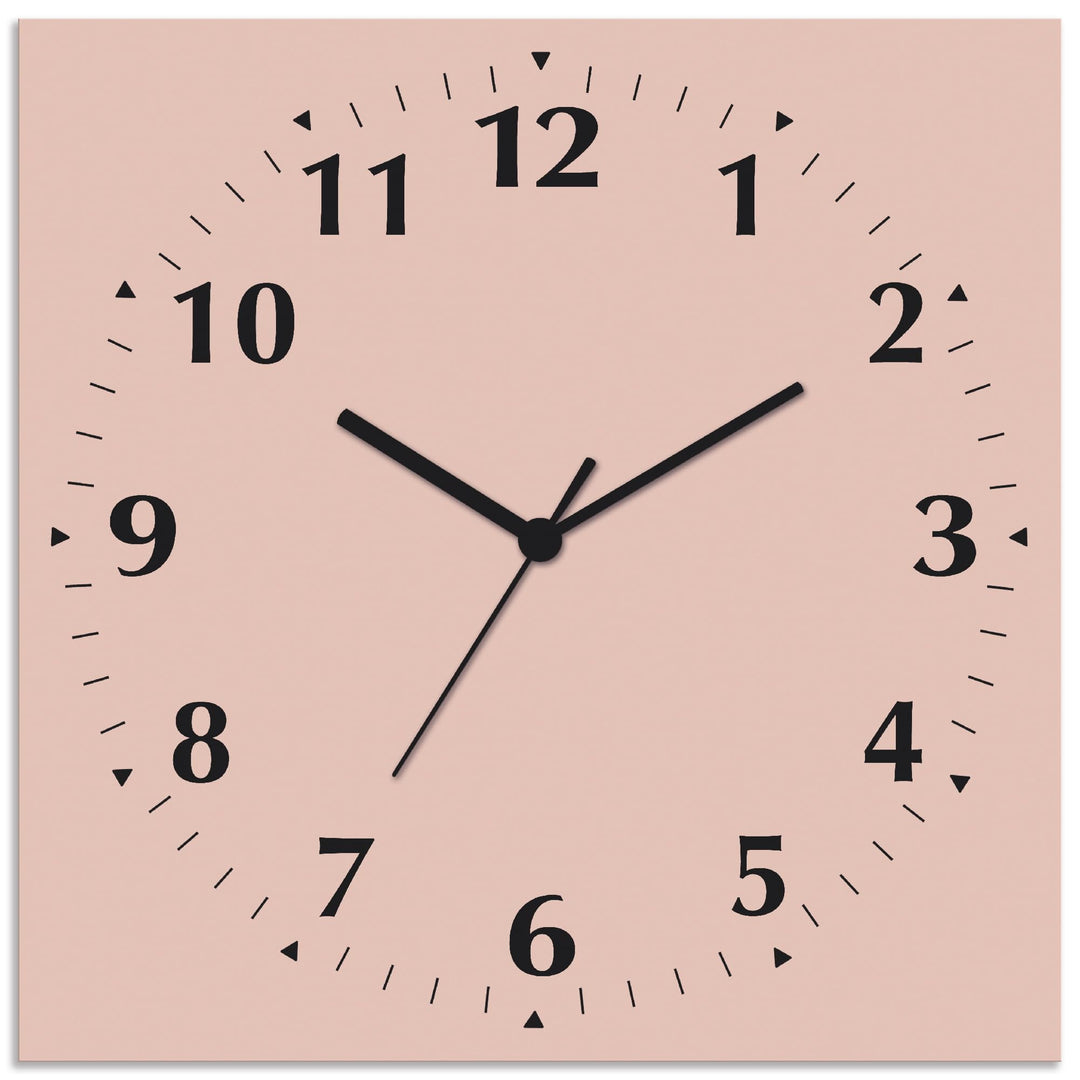 ARTLAND Wanduhr ohne Tickgeräusche Alu Quarzuhr 30x30 cm Quadratisch Lautlos 12 Ziffern Farbig Schli