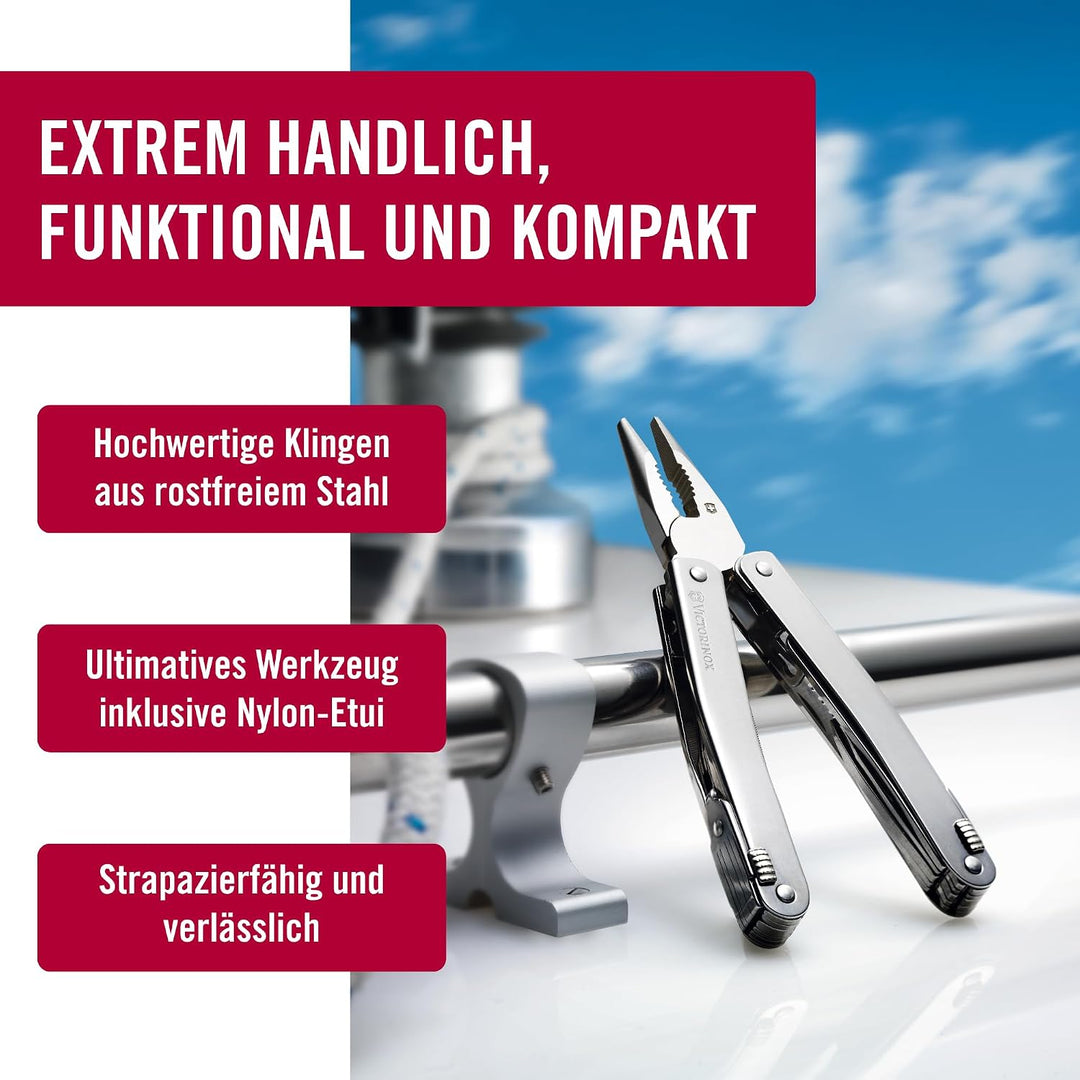 Victorinox, Multifunktionswerkzeug, Swiss Tool Spirit X, Silber (24 Funktionen, Feststellklinge, Kom