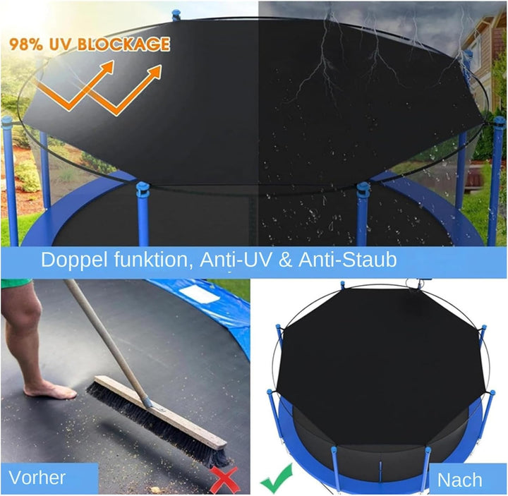 Trampolin Sonnenschutz Abdeckung - Ø 143 243 305 366 427 cm Trampolin Sonnenschutznetz, UV-Resistent