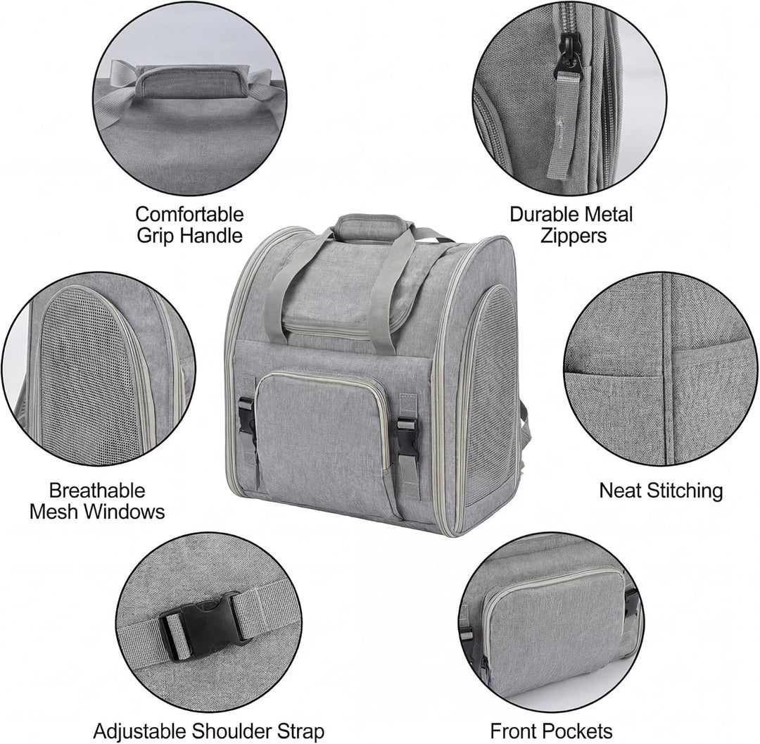 Atmungsaktiver Katzenrucksack, erweiterbarer &amp; Faltbarer Haustier-Reiserucksack, Transportrucksack f