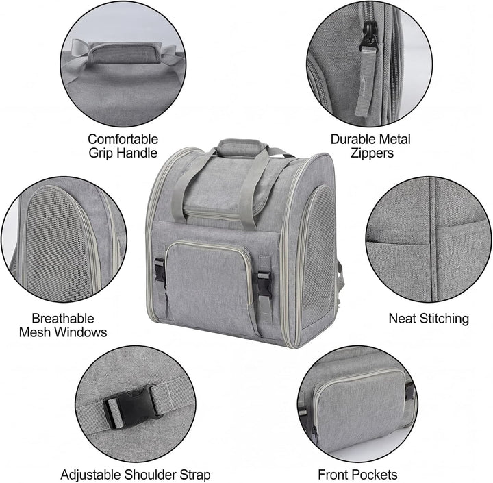 Atmungsaktiver Katzenrucksack, erweiterbarer &amp; Faltbarer Haustier-Reiserucksack, Transportrucksack f