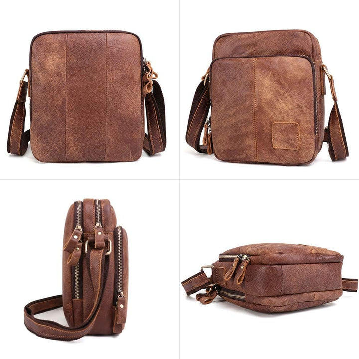 BAIGIO Schultertasche Umhängetasche Herren Leder Vintage Herrentasche Messenger Bag mit Schultergurt