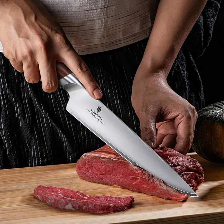 SANMEIHO Kochmesser 20cm Profi Japanisches Küchenmesser Chefmesser - Ultrascharf aus 5-lagiger 10Cr1
