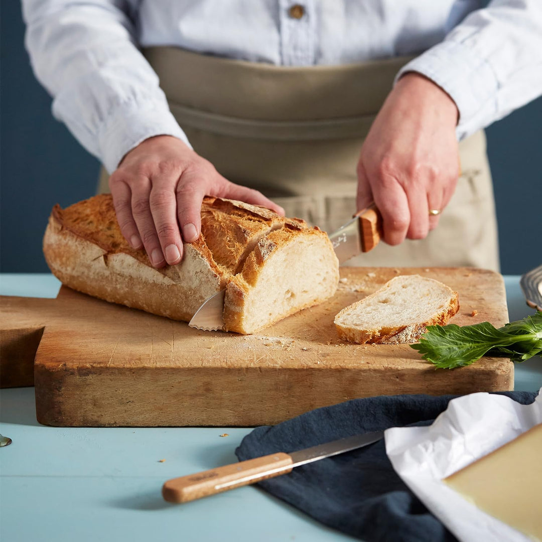 Opinel Parallele Bread Messerblock mit 5 Messern, Messerblock aus Buchenholz gefertigt, Messerset, 2