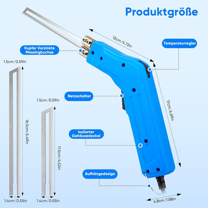 Styroporschneider Styrocutter mit 10cm + 15cm Geraden Klingen, 0-600℃ 300W Heissdrahtschneider, Styr