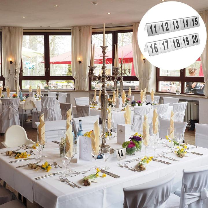 Hemobllo Edelstahlnummer 10st Edelstahlplatte nummer Der Hochzeitsfeier Restaurant-desktop-nummer Fü