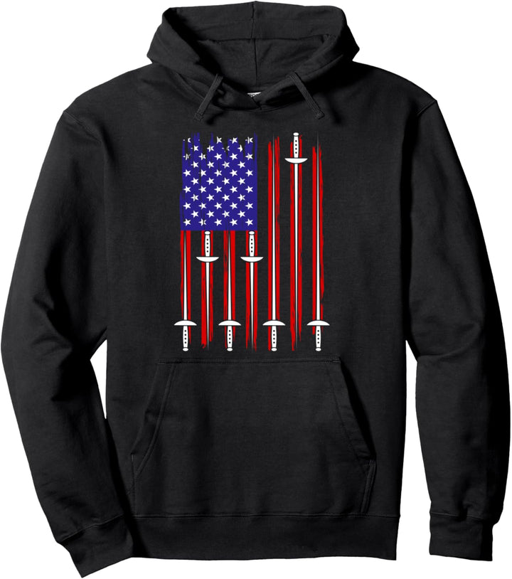 Fechten, US-Flaggenfechter Sabre Degee Pullover Hoodie