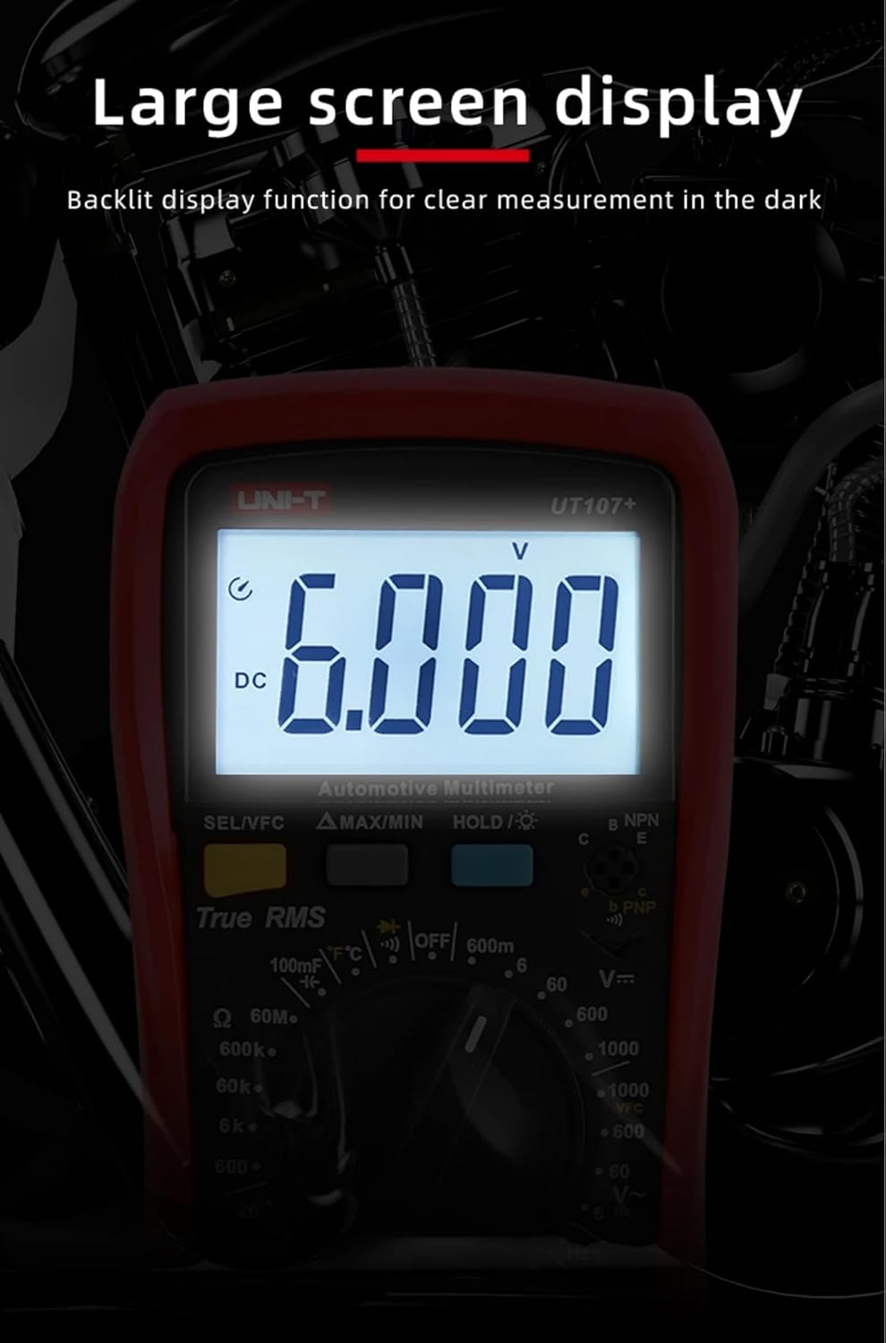 UNI-T UT107+ Automobile Multimeter High Precision True RMS Automobile Automatic Range Actual Value D