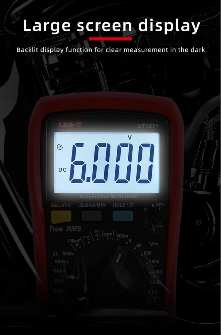 UNI-T UT107+ Automobile Multimeter High Precision True RMS Automobile Automatic Range Actual Value D