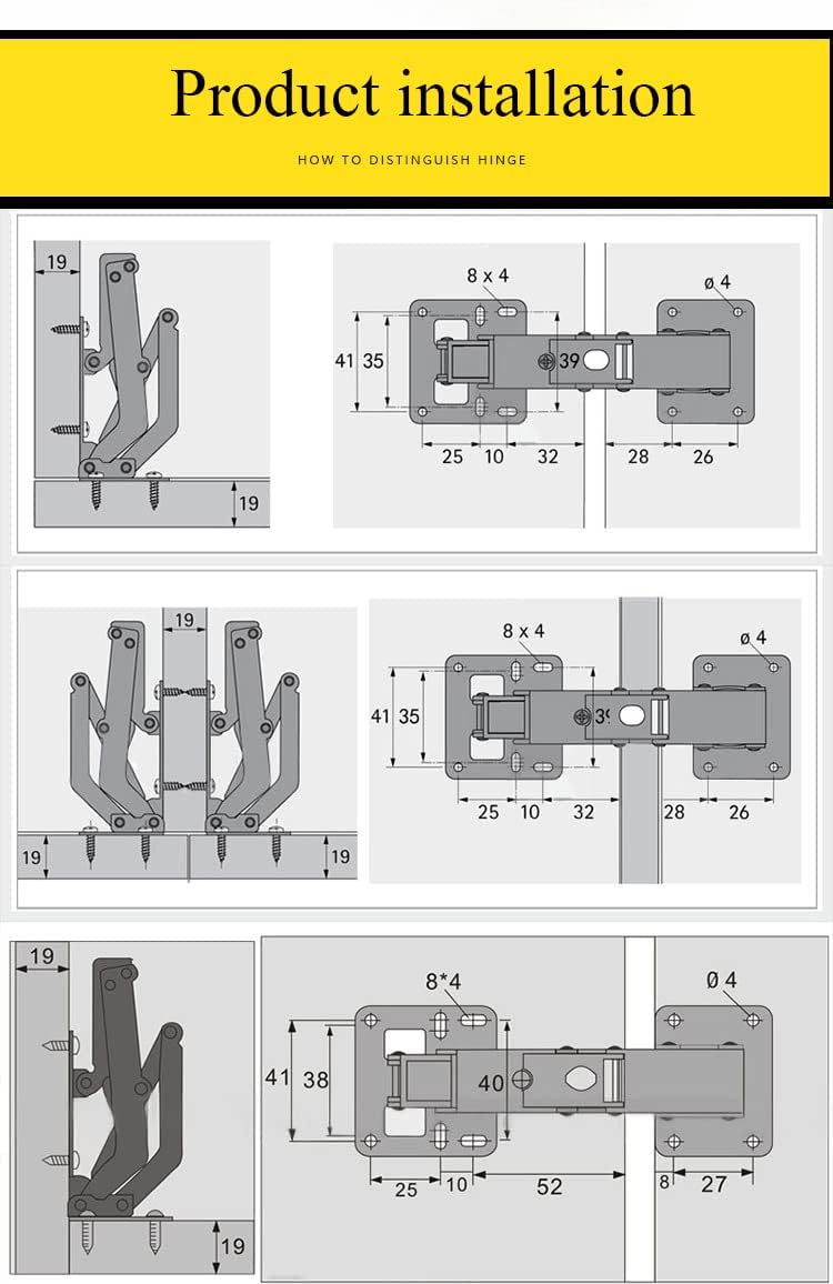 175-Grad-Scharniere, versteckte Scharniere, rahmenlose Schrankscharniere, hydraulisch verstellbare H