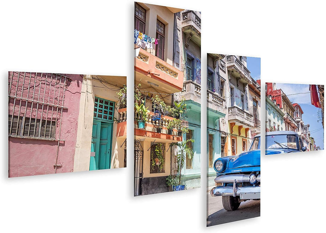 islandburner Bild auf Leinwand Vintage Classic American Car In Havanna Kuba Bilder Wandbilder Poster