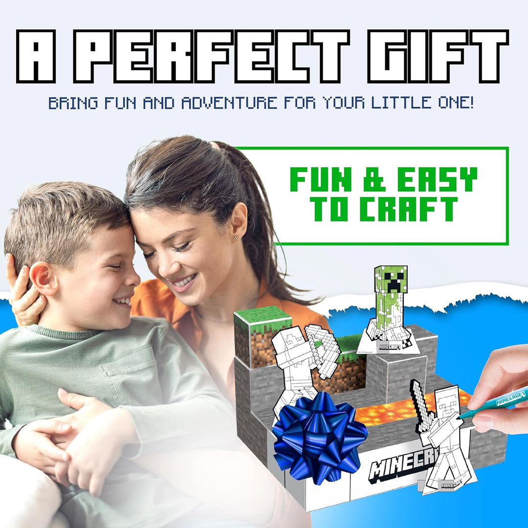 Minecraft BLADEZ Bumper Activity Set, Kunst und Handwerk, lizenziertes Schreibwaren-Set mit Stiften