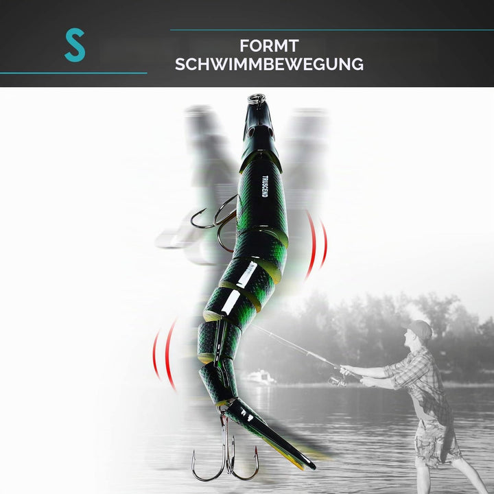 TRUSCEND Angelköder für Süss- und Salzwasser, Lebendiger Schwimmköder für Bass Forelle Crappie, Lang