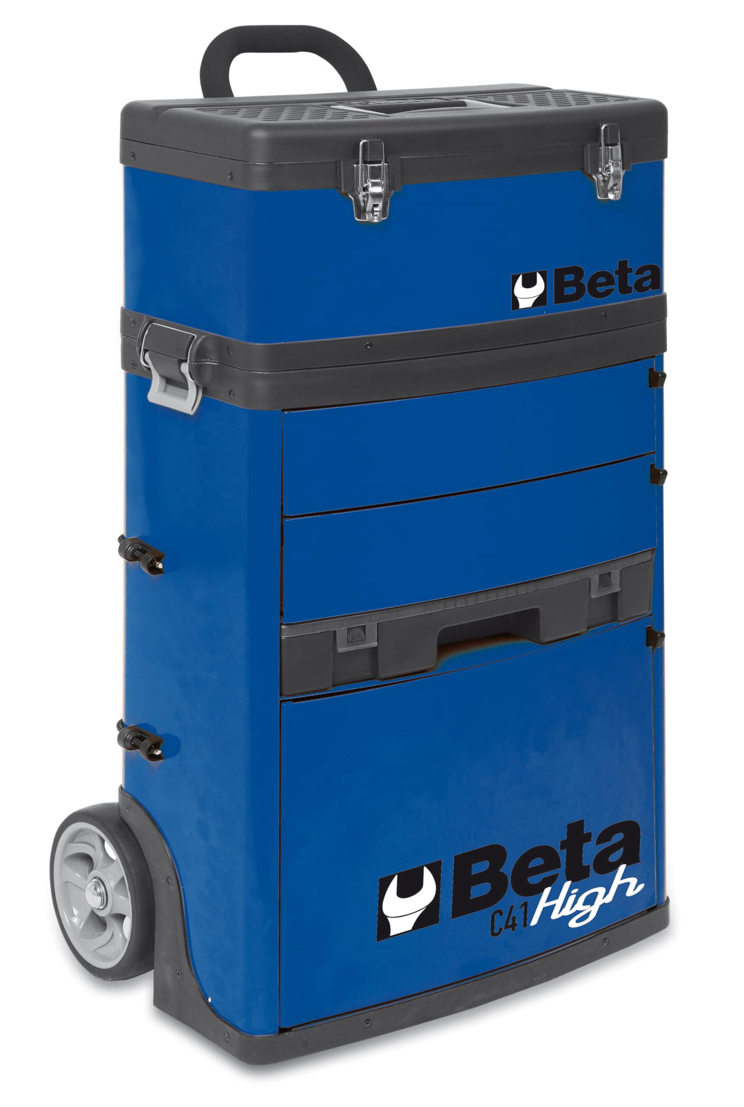 Beta C41H-B Werkzeugtrolley (mobiler Werkzeugkoffer, Werkstattzubehör, robuster Blechrahmen, stapelb