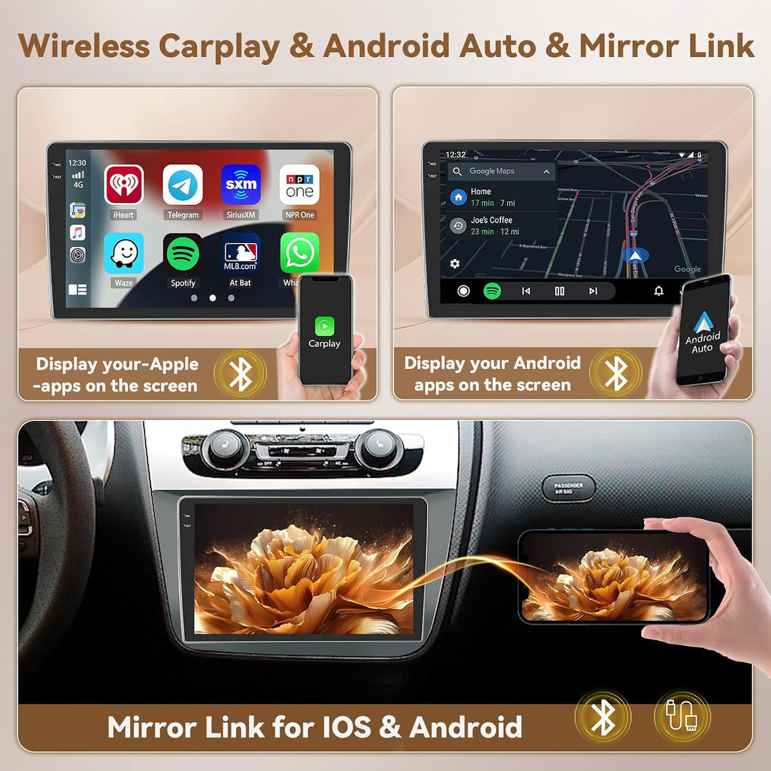 Hikity Android 15 4+128G Autoradio für Seat Altea 2004-2016 mit 9 Zoll Incell Touchscreen, Autoradio