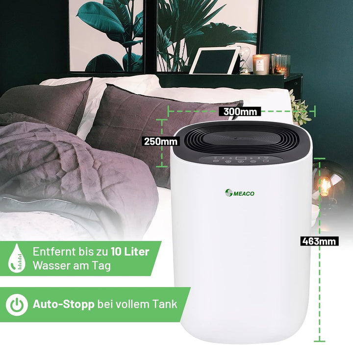MeacoDry ABC 10L Entfeuchter - Energieeffizienter Entfeuchter für Zuhause | Entfernt Feuchtigkeit un
