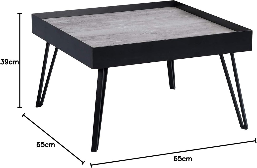 M2 Kollektion Julian 1 Couchtisch/Sofatisch, Glas, B/H/T = 65x39x65cm
