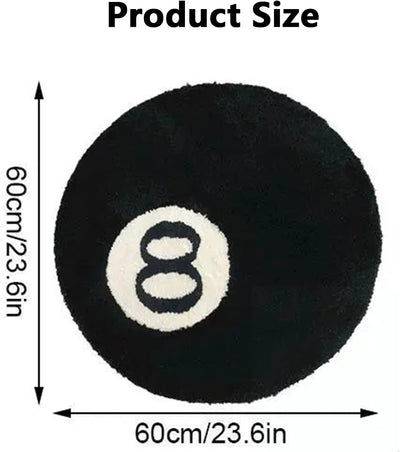 Aisny Teppiche Schwarz Weiss für 8 Bälle, 60cm Waschbar Dekor rutschfeste Teppich Beflockt, Anti-Rut