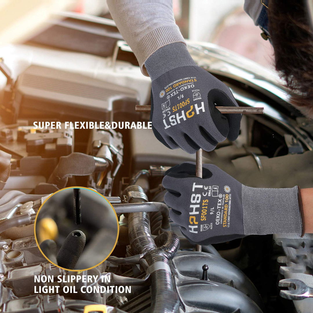 Arbeitshandschuhe - HPHST SF001TS Handschuhe 12 Paar Montagehandschuhe für Damen und Herren Gloves E