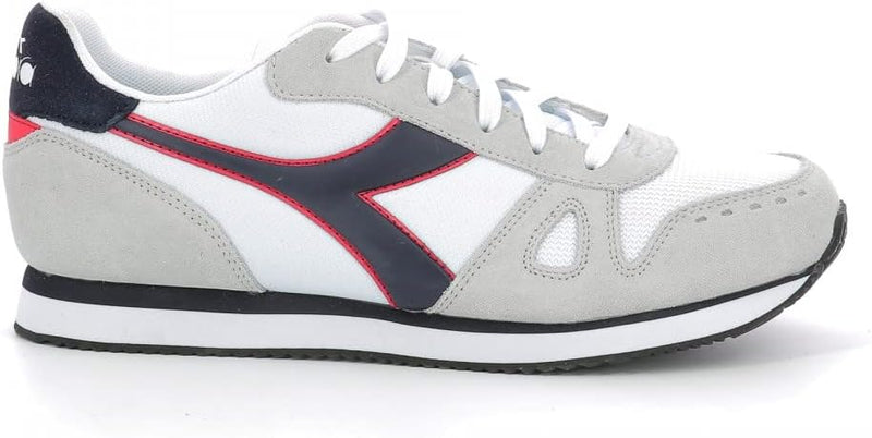 Diadora Herren Simple Run Sneakers 40 EU Weiss Grau, 40 EU Weiss Grau