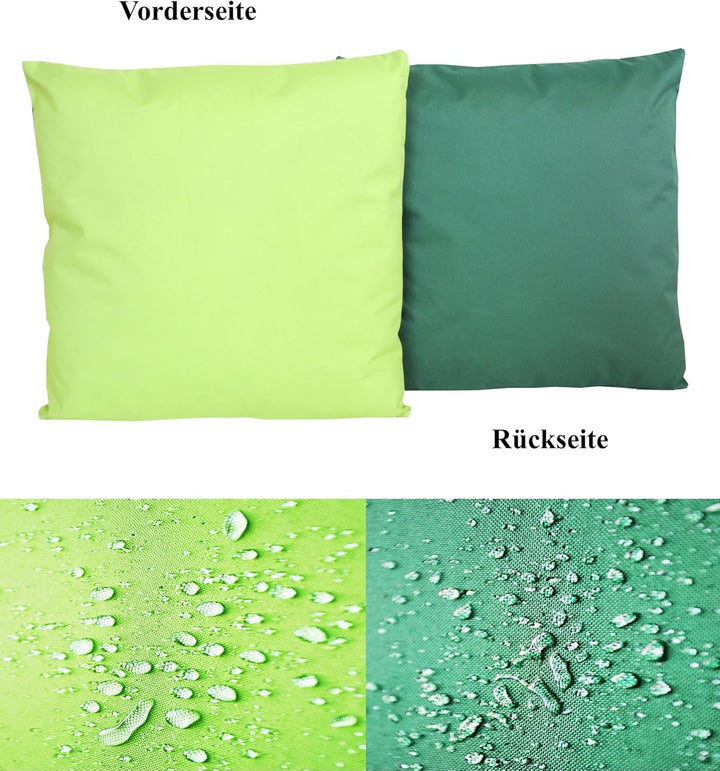 JACK 4X 2-farbiges Wende Outdoor Lounge Kissen 45x45cm Dekokissen inkl. Füllung Wasserfest Sitzkisse