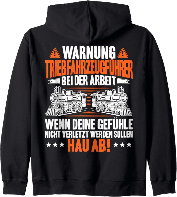 Lokführer Bei Der Arbeit Lokomotivführer Triebfahrzeugführer Kapuzenjacke