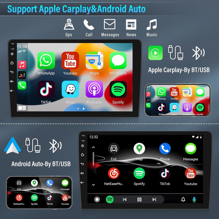 SIXTOP 2+64G Android 13 Autoradio für Audi A4 (B6/B7) S4 RS4 8E 2000-2009 mit CarPlay Android Auto 9