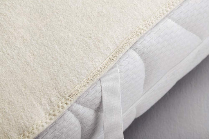 Dormisette Q59 Molton-Matratzenauflage, 100/210 cm, Baumwolle/Zwirn-Calmuc, Creme/Beige, 100/210 cm