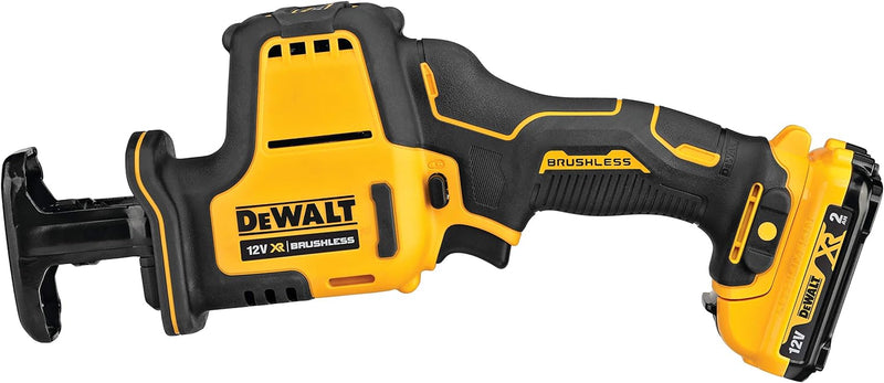 Dewalt 12 Volt Akku Kompakt-Säbelsäge DCS312D2 (bürstenloser Motor, elektronische Hubzahlregulierung