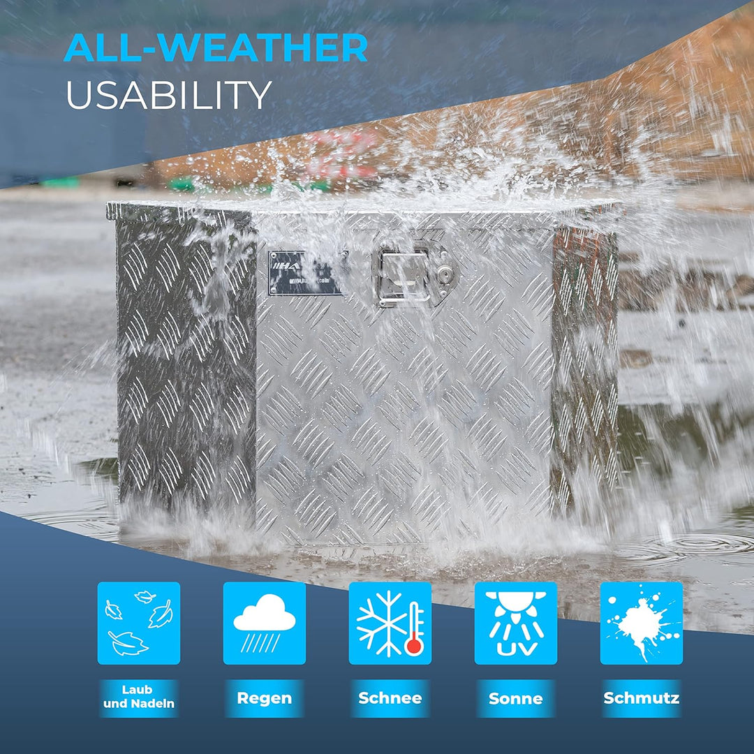 Aluminium Transportbox 700x285x420 mm Trapez Truckbox Deichselbox Werkzeugkasten Alubox Alukoffer Tr