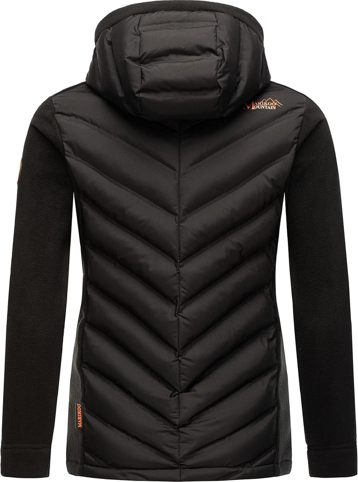 MARIKOO Damen leichte Übergangsjacke Steppjacke Mount Haruna XS Schwarz, XS Schwarz