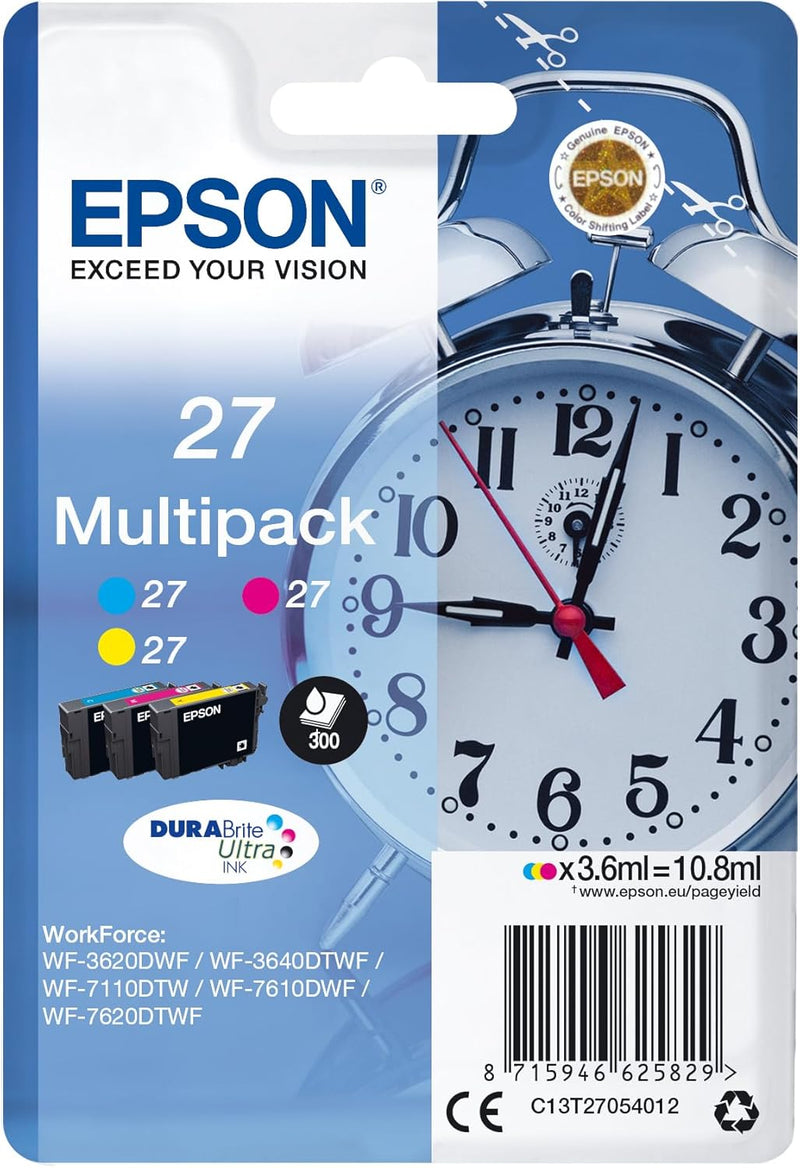 Epson Original 27 Tinte Wecker (WF-3620DWF, WF-3640DTWF, WF-7110DTW, WF-7210DTW, WF-7610DWF, WF-7620