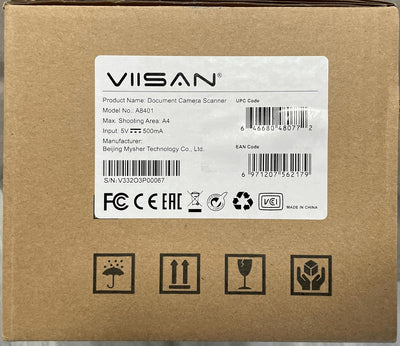 VIISAN Dokumentenscanner, 16MP USB tragbar, Aufnahmegrösse A4, Deskewing, Scannen von mehrseitigen D