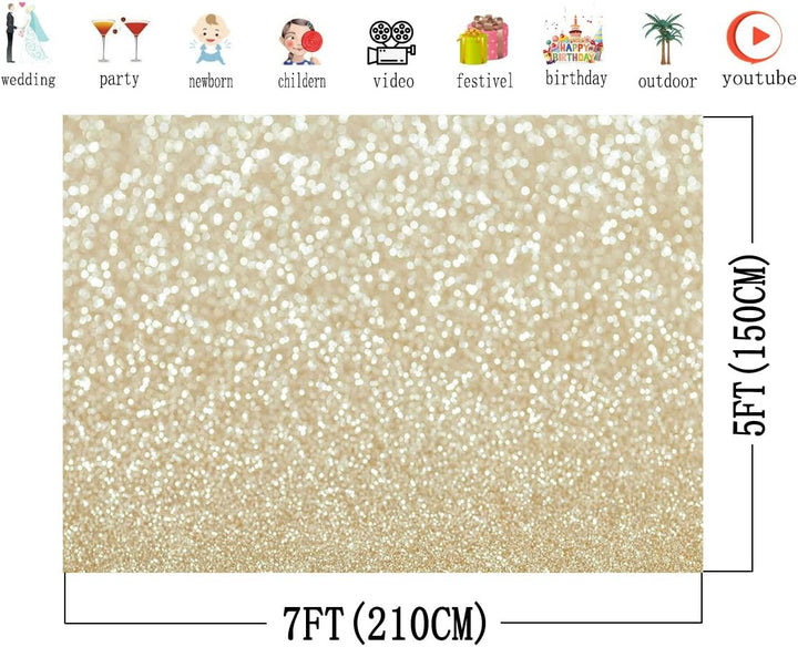AIIKES 7x5FT Gold Bokeh Fotografie Hintergrund Gold Glitter Hintergrund Neugeborenes Baby Fotografie