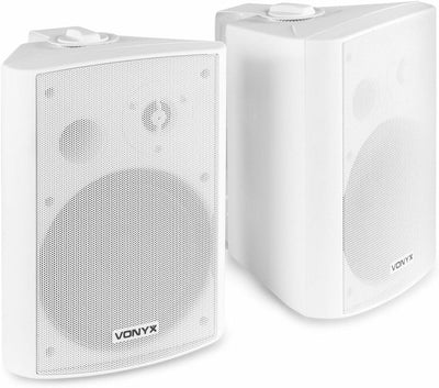 Vonyx ODS65W Wand Lautsprecher Boxen, Set - 120 Watt - 2 Wege In- und Outdoor Wandlautsprecher mit W