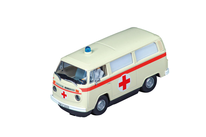 Carrera Evolution - 20027794 VW Bus T2b Ambulance, Red Cross | Slotcar Ready to Race | Perfekt für K