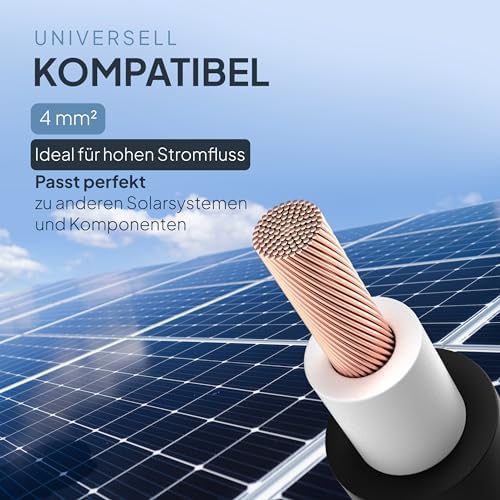 Solarkabel 4 mm² 100m – Solarleitung H1Z2Z2-K - Made in EU - Doppelt isoliert für Photovoltaik-Syste