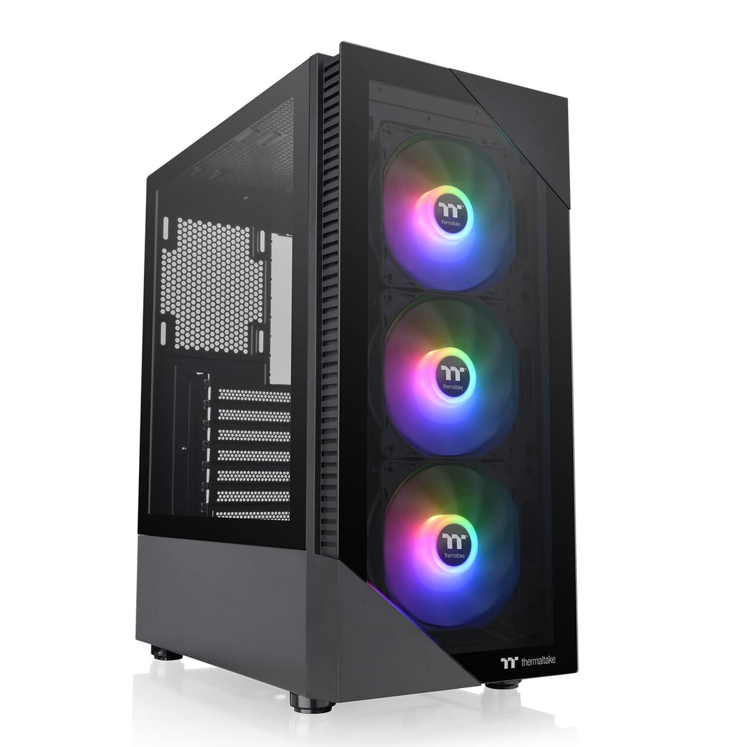 Thermaltake View 200 TG ARGB Motherboard Sync ATX gehärtetes Glas Mid Tower Computergehäuse mit 3 x