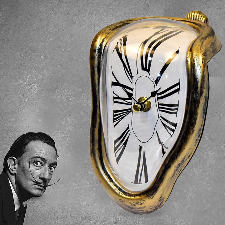 FAREVER Schmelzende Uhr, Salvador Dali Uhr, geschmolzene Uhr für dekoratives Zuhause, Büro, Regal, S