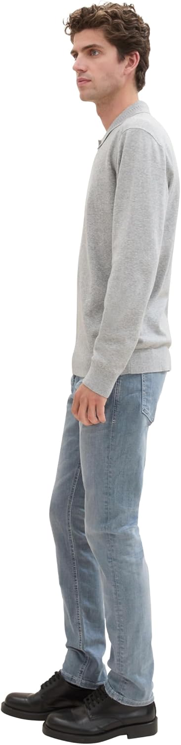 TOM TAILOR Herren Josh Regular Slim Jeans mit Stretch 29W / 30L 10161 - Light Stone Blue Grey Denim,