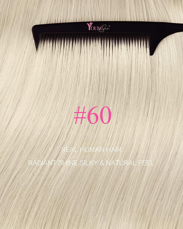 YoungSee Tape in Extensions Echthaar Platinblond,Echthaar Extensions Tape Blond,Tape-in Hair Extensi
