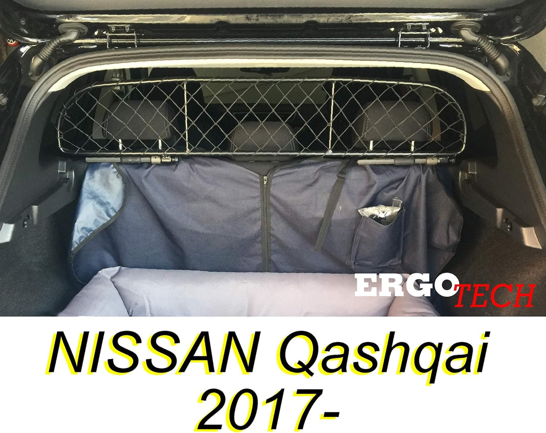 ERGOTECH Trennnetz Trenngitter für NISSAN Qashqai (ab BJ 2017), RDA65-XXS16, für Hunde und Gepäck