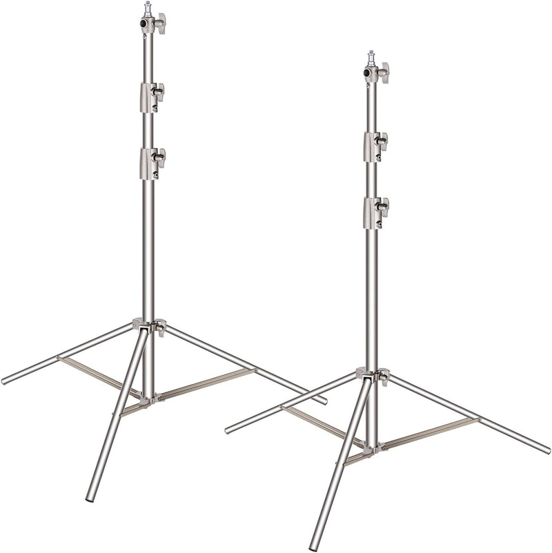 NEEWER 2 Stück Light Stand Kit, 102"/260cm Edelstahl Heavy Duty mit 1/4" auf 3/8" Adapter für Studio