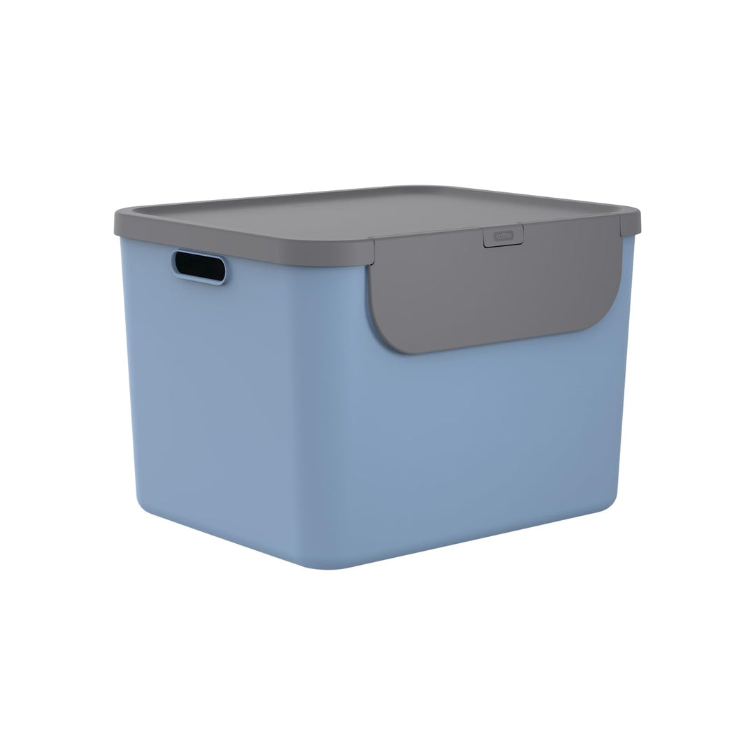 Rotho Albula Mülltrennungssystem 55l für die Küche, Kunststoff (PP) BPA-frei, blau, 55l (52.3 x 40.5