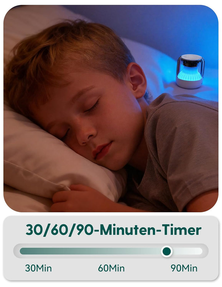 Babelio Pocket Glow White Noise Machine Baby, Verbesserte Nachtlichter mit 7 Farben, 20 nicht wieder
