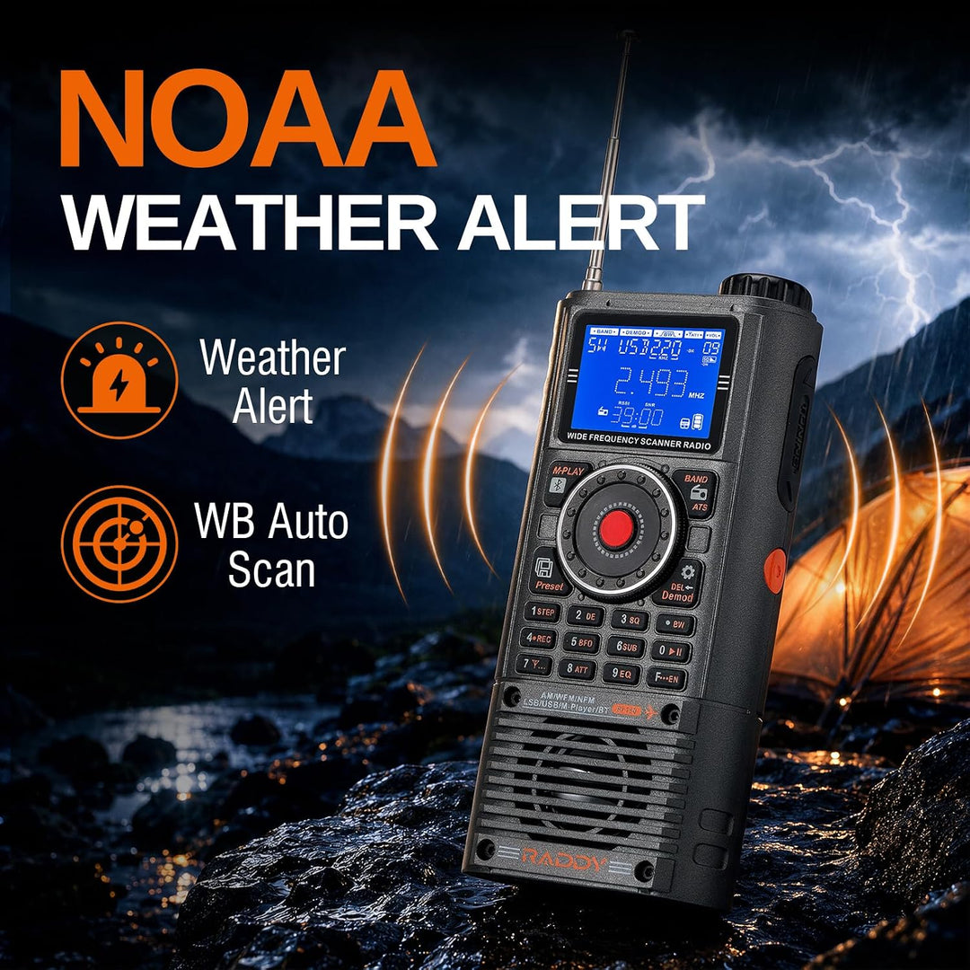 Raddy RF780 SSB Kurzwellenempfänger, VHF UHF Breitband-Scanner