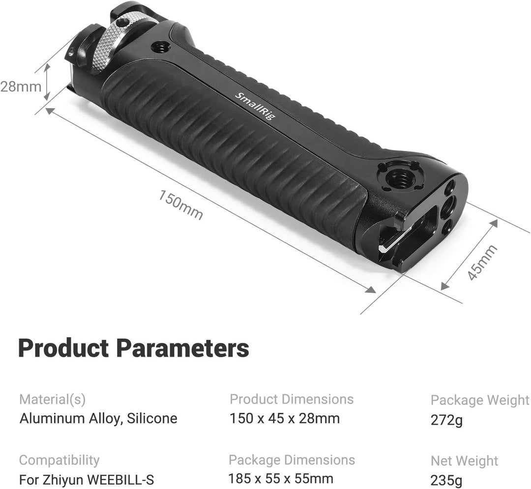 SMALLRIG Griff Handgriff NUR für Zhiyun-Tech WEEBILL-S Gimbal mit Kaltschuhhalterung Eingebauter Sch