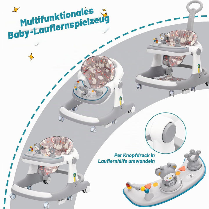 Baby Lauflernhilfe,3-in-1 Lauflernhilfe vom Sitzen zum Stehen, mehrfach abnehmbarer Modus, Unterhalt